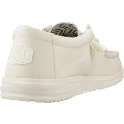 Afbeelding van HEYDUDE Wally Canvas Heren Instappers Stone White Maat 42