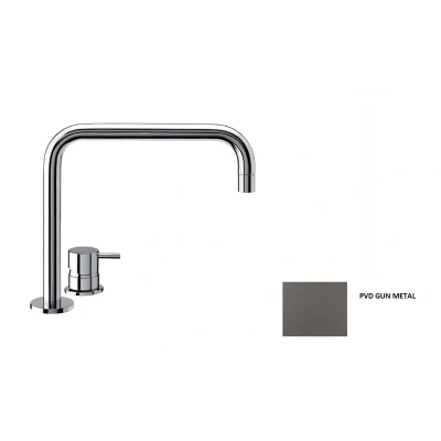 Afbeelding van Waterevolution Flow 2 gats wastafelkraan Gun Metal T112HGME