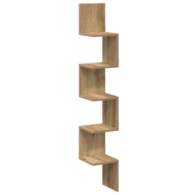 Afbeelding van vidaXL Hoekwandschap 20x20x127,5 cm bewerkt hout artisanaal eiken