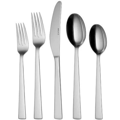 Afbeelding van Sola Bestekset Eclipse 8 Persoons Signature 70 delig Vaatwasserbestendig Zilverwit Edelstaal 18/10 RVS Zilver