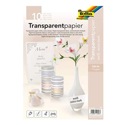 Afbeelding van Transparant papier Folia A4 115gr 10 vel wit