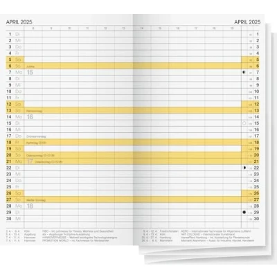 Afbeelding van BRUNNEN Vervangende maandkalender, model 746 (2025), 2 pagina&#039;s = 1 maand, DIN A6