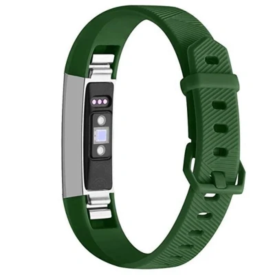 Afbeelding van FitBit Alta HR siliconen bandje met gesp Maat: Large Army groen
