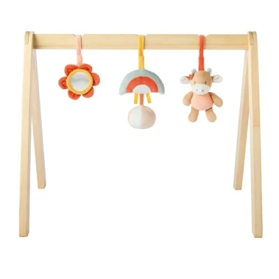 Afbeelding van Nattou Felix &amp; Leo Houten Speelboog met Hangend Speelgoed 60 cm Dusty blauw