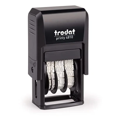 Afbeelding van Trodat datumstempel Printy 4810, maand in letters, 3,8 mm, Duits, printkleur zwart, 20 x 4 mm