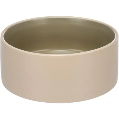 Afbeelding van Flamingo ANCA voer en waterbak, rond, beige/groen, 16 x 6 cm, 800 ml