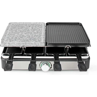 Afbeelding van Gourmetstel Nedis 8 personen (Raclette, Grill, Steenplaat, 1400W)