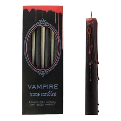 Afbeelding van Something Different Vampire Tears Set van 4 bloedende kaarsen voor gothic rituelen Halloween