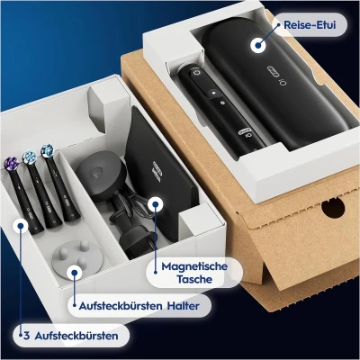 Afbeelding van Oral B iO 8 Plus Edition Elektrische Tandenborstel + 3 opzetborstels reisetui Zwart