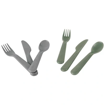 Afbeelding van Bestek set bioplastic olijf/mocca dinnertime Dantoy Voedselveilig