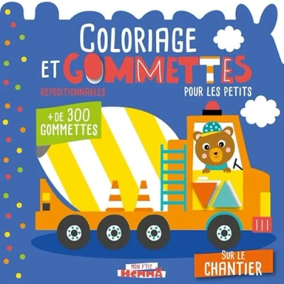Afbeelding van SUR LE CHANTIER COLORIAGE ET GOMMETTES POUR LES PETITS