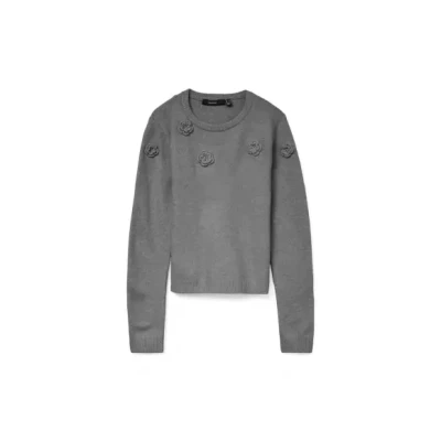 Afbeelding van Vero Moda Trui Vmrose Ls O neck Pullover Boo 10331434 Medium Grey Melange Dames Maat L