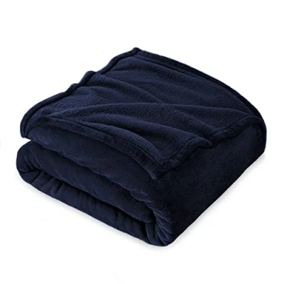 Afbeelding van Flanel fleecedeken, 130 x 160 cm, bankovertrek, fleece, deken voor eenpersoonsbed, dik, zacht en warm, hoogwaardige deken, azuurblauw