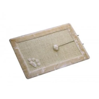 Afbeelding van Nobby krabmat met speelbal en belletje beige 58 x 38 cm 1 st