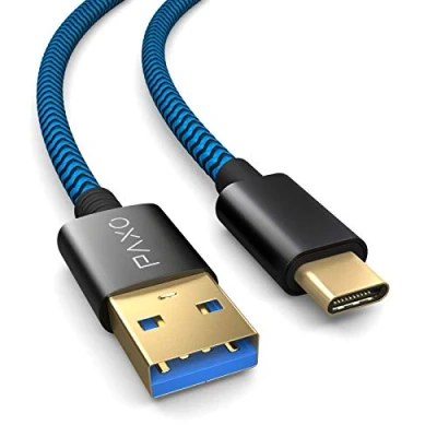 Afbeelding van PS5 controller oplaadkabel, 3 m USB C kabel voor Sony draadloze controller, Microsoft Xbox, blauw/zwart