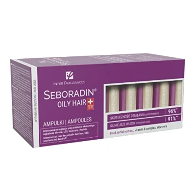 Afbeelding van SEBORADIN Olieachtige ampullen, regeneratie van vallend vet haar, hydratatie en verminderde haaruitval, antiseptisch beschermend effect, (14 x 5,5 ml)