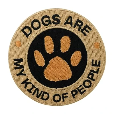 Afbeelding van Finally Home Patch om op te strijken Dogs are my Kind of People hondenpatches voor huisdieren strijken, ronde patches,