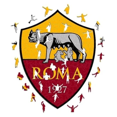 Afbeelding van AS ROMA Iconic Puzzels, Rome Logo, officieel product, houten puzzel voor volwassenen en kinderen, 100% duurzaam hout, maat S, 150 stukjes