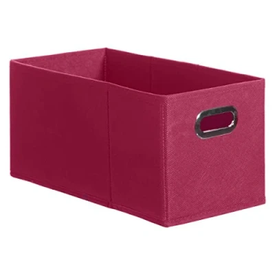 Afbeelding van Opbergmand/kastmand 7 liter framboos roze linnen 31 x 15 cm Opbergboxen Vakkenkast manden