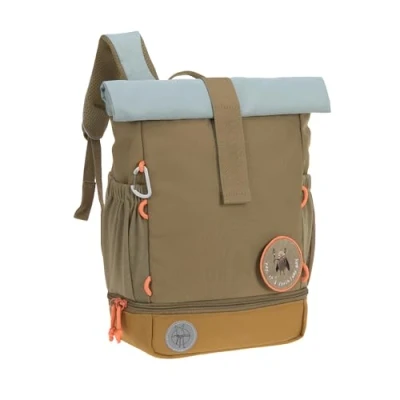 Afbeelding van Lässig MINI Rolltop Backpack Unisex Schooltas voor kinderen, Maat: One Size, Nature olive