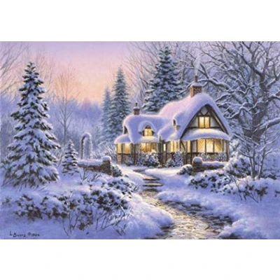 Afbeelding van Bluebird Puzzle Winter&#039;s Blanket Wouldbie Cottage 500 Teile.