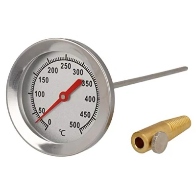 Afbeelding van Lantelme 4897 Thermometer/sonde 500 C roestvrij staal 50 cm thermometer voor barbecue, oven, broodoven, pizzaoven, rookoven, analoog, bimetaal
