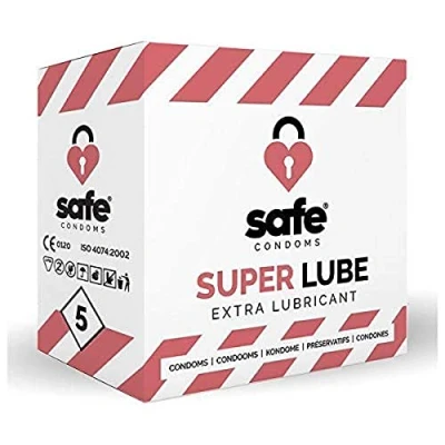 Afbeelding van SAFE Condooms Met Extra Glijmiddel Superlube 5 Stuks