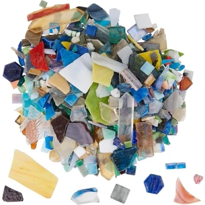 Afbeelding van VBS XXL mozaïek, gebroken 2 kg, mix van maten en kleuren, mozaïekstukken, mozaïekstenen, knutselen, meerkleurig, Tiffany glas