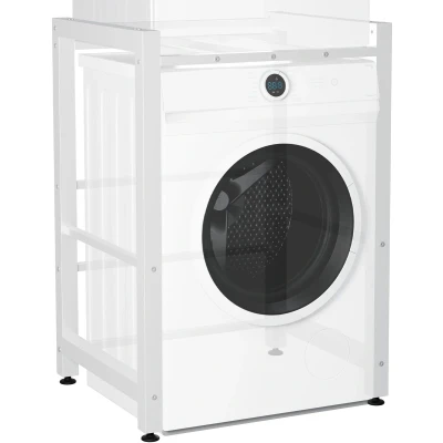 Afbeelding van CLP Medina Wasmachinerek Wasmachine verhoger Sokkel Universele Onderstel Voor 2 huishoudelijke apparaten wit
