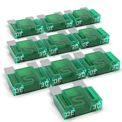 Afbeelding van Platte zekering Maxi 20 80A auto steekzekering keuze 30A ampère groen 10 stuks