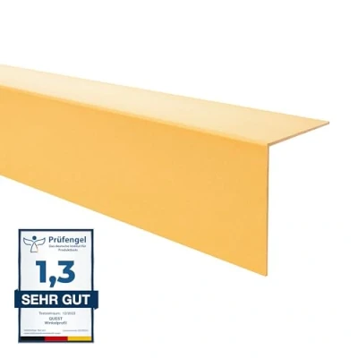 Afbeelding van Quest PVC randbescherming hoek zonder plakband hoekprofiel 25x25 mm 200cm goud