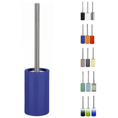 Afbeelding van Spirella Luxe Toiletborstel in houder Sienna blauw glans porselein 42 x 10 cm met binnenbak