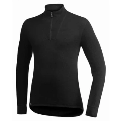 Afbeelding van Woolpower 400 Zip Coltrui, black Maat XS