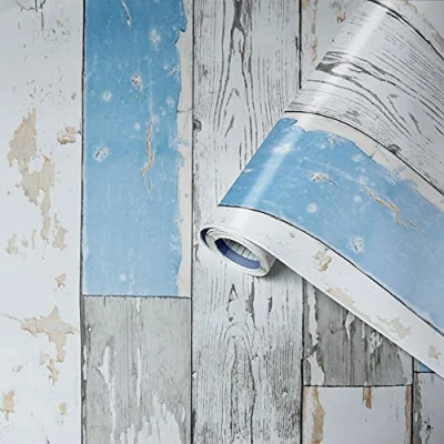 Afbeelding van Venilia Perfect Fix® Zelfklevend papier houtlook: schraal blauw 67,5cm x 2m, dikte 150μ Zelfklevende folie voor meubels en keuken, decoratieve folie, behang Ftalaatvrij PVC Gemaakt in de EU