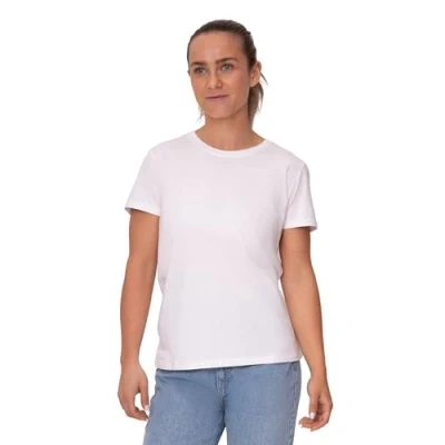 Afbeelding van DANISH ENDURANCE T shirt van biologisch katoen, ultrazachte mix, V hals of ronde hals, korte mouwen, dames, wit,