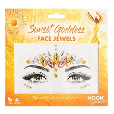 Afbeelding van Moon Creations Glitter Sunset Goddess Gezicht Diamanten Sticker Multicolours