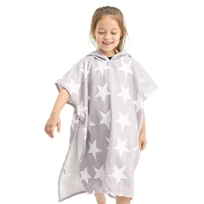 Afbeelding van HOMELEVEL badstof poncho voor kinderen Badponcho jongens en meisjes Met capuchon Strandponcho van zachte stof