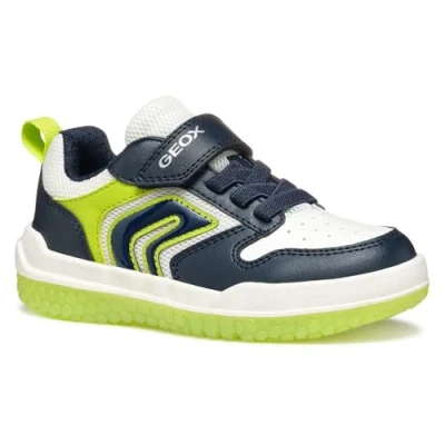 Afbeelding van Geox Light UP Buzzerlight BOY Sneakers laag voor kinderen, Maat: 33, Navy/lime Imitatieleer/ textiel