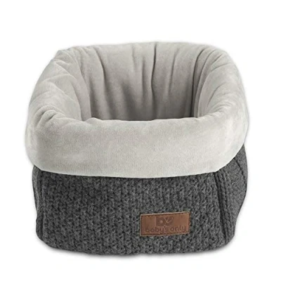 Afbeelding van Baby&#039;s Only Gebreide commodemandje Opbergmandje Commode organizer Babykamer accessoires Robust Antraciet