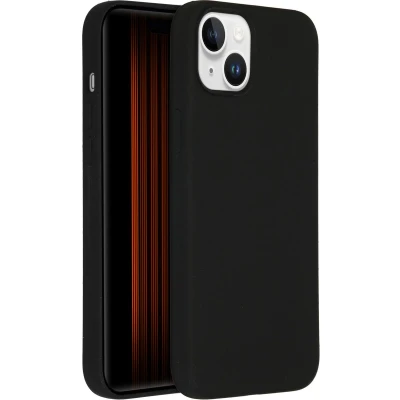 Afbeelding van Accezz Hoesje Geschikt voor iPhone 15 Plus Siliconen Liquid Silicone Backcover Zwart