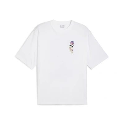Afbeelding van Puma Floral Sport Graphic BOXY TEE Tshirt print, Heren, Maat: XS, White