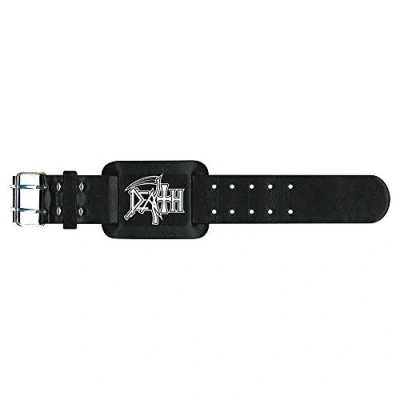 Afbeelding van Death Logo Leren Polsband