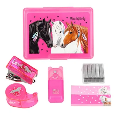 Afbeelding van Depesche Miss Melody 5776 Mini bureauset in doos met bijpassende paardenmotief