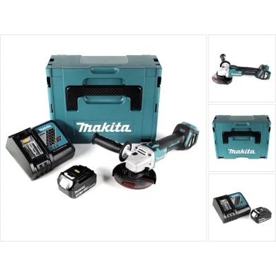 Afbeelding van Makita DGA 511 RF1J accu haakse slijper 18V 125mm borstelloos + 1x oplaadbare 3.0Ah lader Makpac
