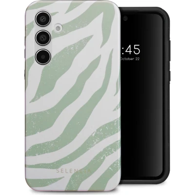 Afbeelding van Selencia Hoesje Geschikt voor Samsung Galaxy A55 Vivid Backcover Colorful Zebra Sage Green