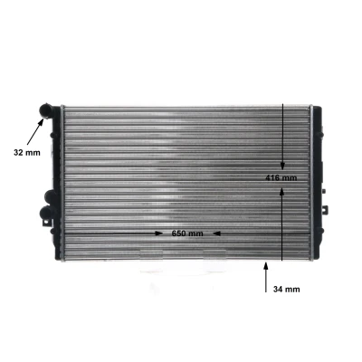 Afbeelding van MAHLE ORIGINAL CR 854 001S Radiateur 650 416 34 Koelribben mechanisch gelast VOLKSWAGEN: Golf 4, 4 Variant, Bora Saloon