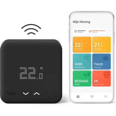 Afbeelding van Tado Slimme Thermostaat V3+ Zwart draadloos startpakket