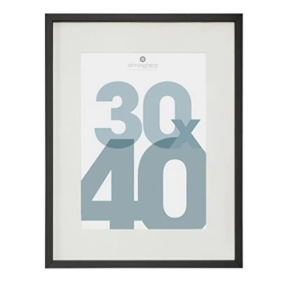 Image de Atmosphera Cadre photo Manu bois et verre noir 30x40 cm