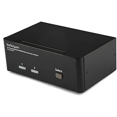 Afbeelding van KVM 2 Poort Schakelaar Startech SV231DPDDUA Zwart