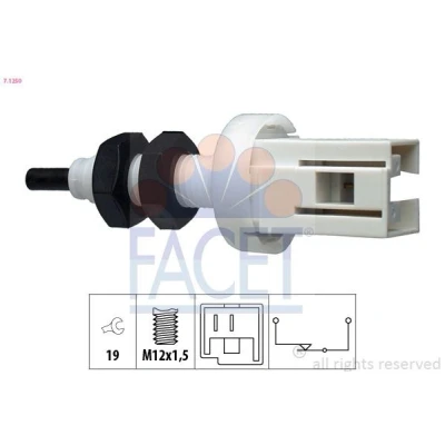 Afbeelding van FACET 7.1250 Remlichtschakelaar Mechanisch M12x1,5 Made in Italy OE Equivalent